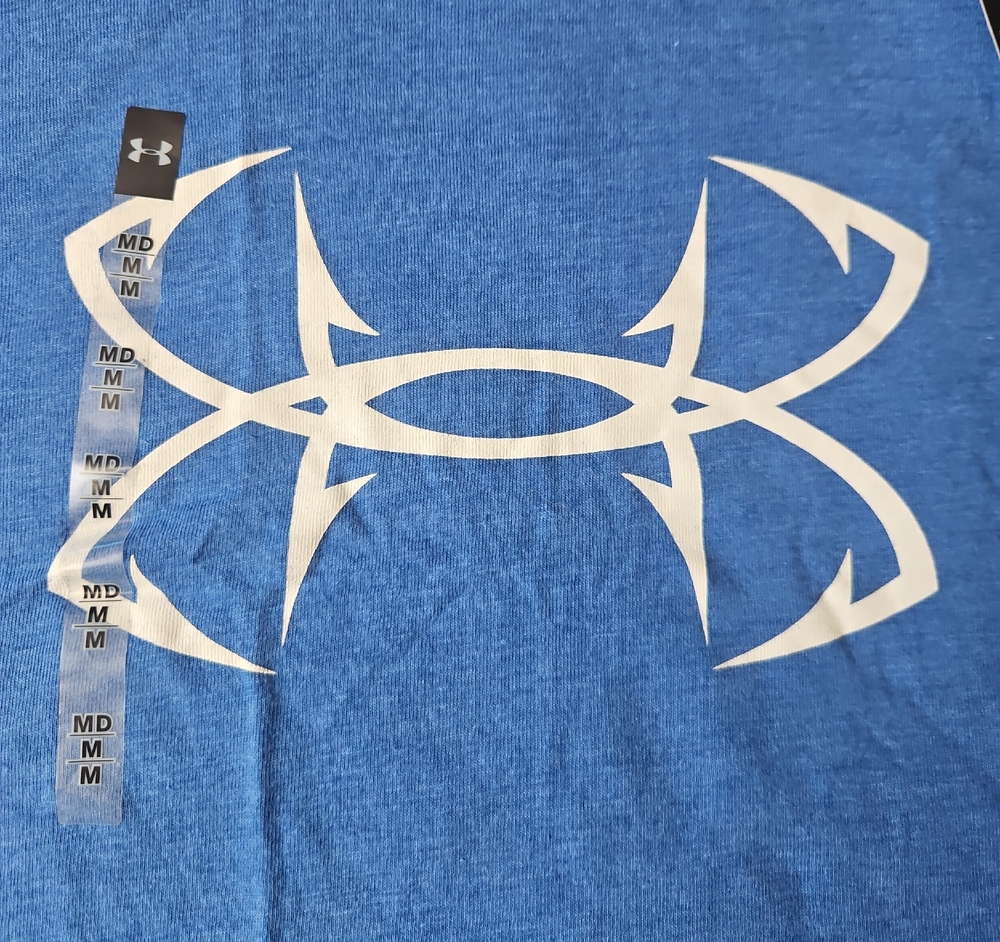 Under Armour Men's Blue Tee with White Logo